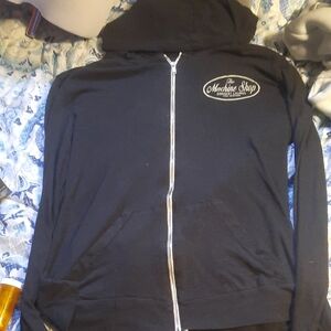 Alternative Black Hoodie with Silver Zipper